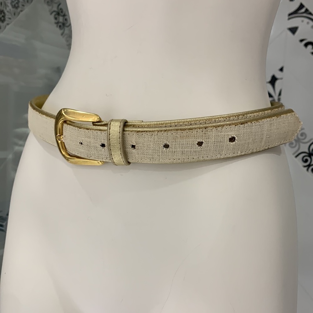 Made in 🇨🇦VTG 90’ Century Canada 💯 Leather/Linen Belt - Picture 4 of 10